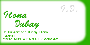 ilona dubay business card
